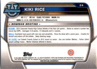 Kiki Rice 2022 2023 Bowman University Chrome Pink Refractor Mint Rookie Card #24