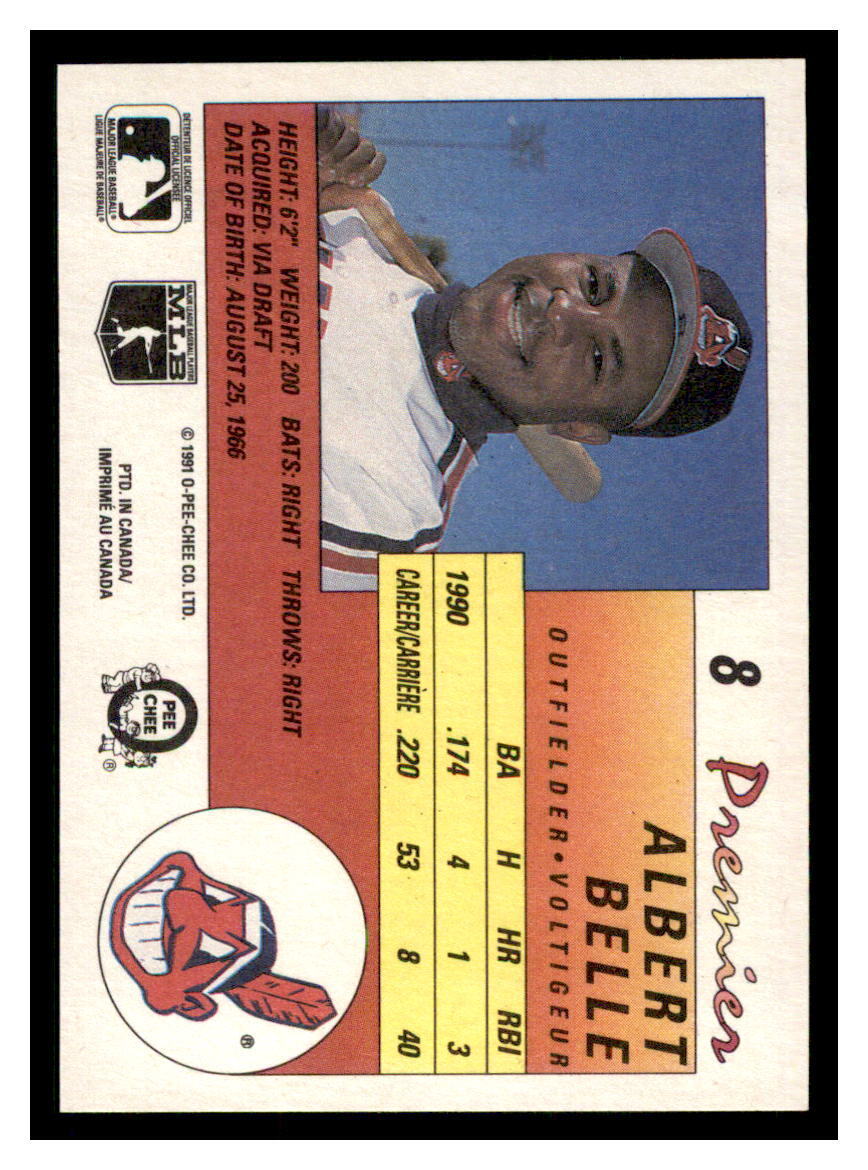 Albert Belle 1991 O-Pee-Chee Premier Series Mint Card #8