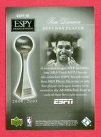 Tim Duncan 2005 2006 Upper Deck ESPN Espy Award Winners Series Mint Card #ESPY-TD