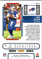 Josh Allen 2022 Panini Contenders Season Ticket Series Mint Card #11