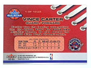 Vince Carter 2002 2003 Fleer Tradition All Star Series Mint Card #1AS