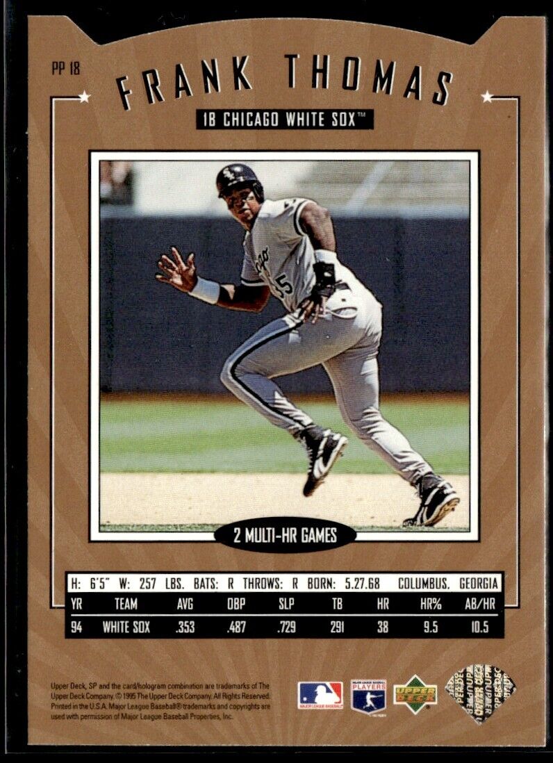 Frank Thomas 1995 Upper Deck SP Platinum Power Series Mint Card #PP18