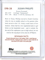 Julian Phillips 2022 2023 Bowman University Chrome Retro Mint Card #09B-28