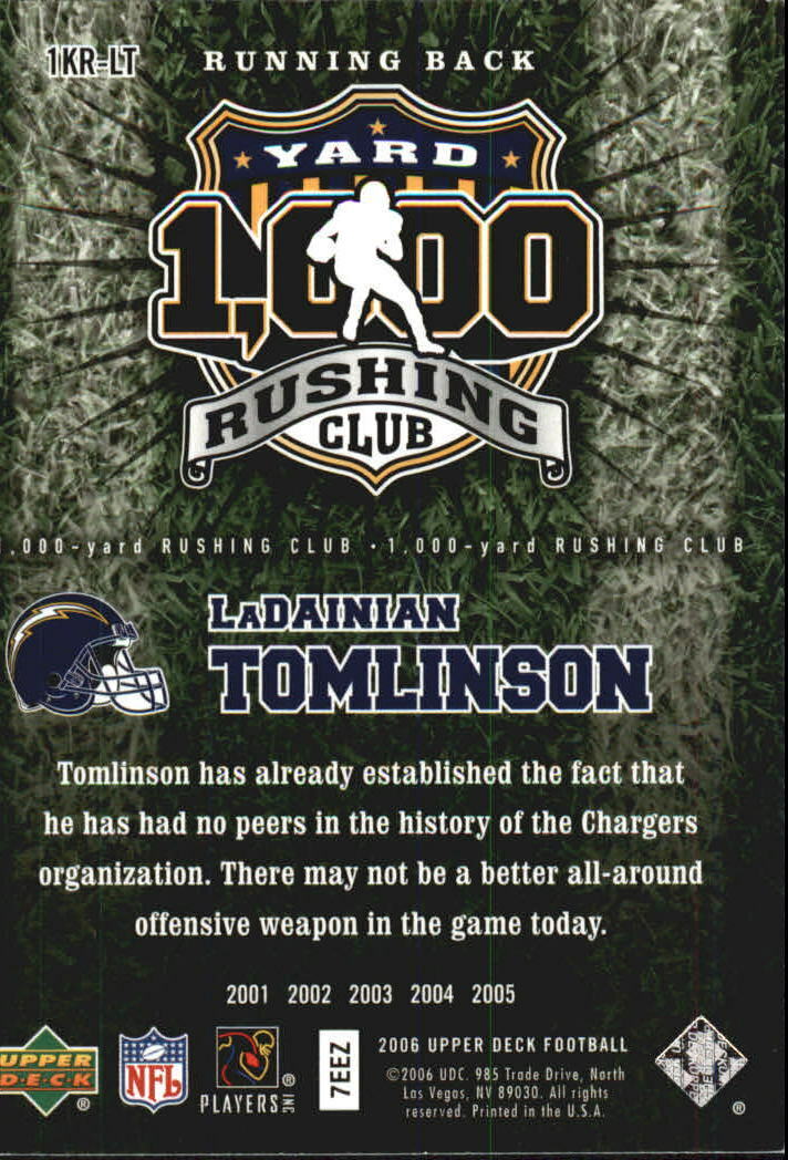 Upper Deck San Diego Chargers - LaDainian Tomlinson NFL All-Star