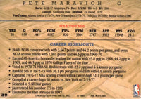 Pistol Pete Maravich 1993 Action Packed Hall of Fame Basketball Series Card #39