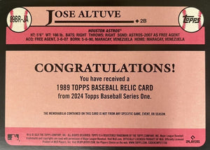 Jose Altuve 2024 Topps 35th Anniversary Series Game Used Bat Relic Card #89BR-JA
