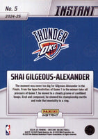 Oklahoma City Thunder 2024 2025 Panini Instant NBA Champions Limited Edition 30 Card Team Box Set Featuring 3 Different Shai Gilgeous-Alexander Cards plus Chet Holmgren, Jalen Williams, Alex Caruso and more Plus