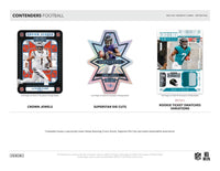 2024 Panini Contenders NFL Football Factory Sealed Blaster Box with 1 Autograph or Rookie Ticket Memorabilia Swatch Per Box Seven Inserts or Parallels Per Box! Find Exclusive Blue Parallels!