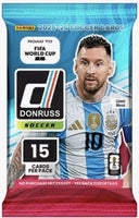 2025 2026 Panini Donruss Road to FIFA World Cup Soccer Blaster Box with 6 Rated Rookies and 18 Inserts / Parallels Per Box with Possible Kaboom Inserts and Blaster Box EXCLUSIVE Blue Swirls