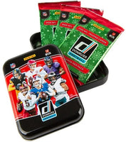 2025 DONRUSS Football Holiday Tin with 3 Exclusive Press Proof Purple Cards and Chance for Rated Rookies Autographs Purple