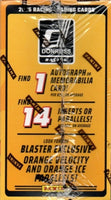 2025 Donruss NASCAR Racing Series 56 Card Blaster Box with 1 Autograph or Memorabilia Card Per Box Plus 14 Inserts or Parallels Including Possible Orange Velocity and Ice Versions