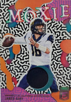 Jared Goff 2023 Panini Chronicles Donruss Elite Draft Picks Moxie Patch Series Mint Insert Card #EM-JG Featuring an Authentic Dark Blue Jersey Swatch