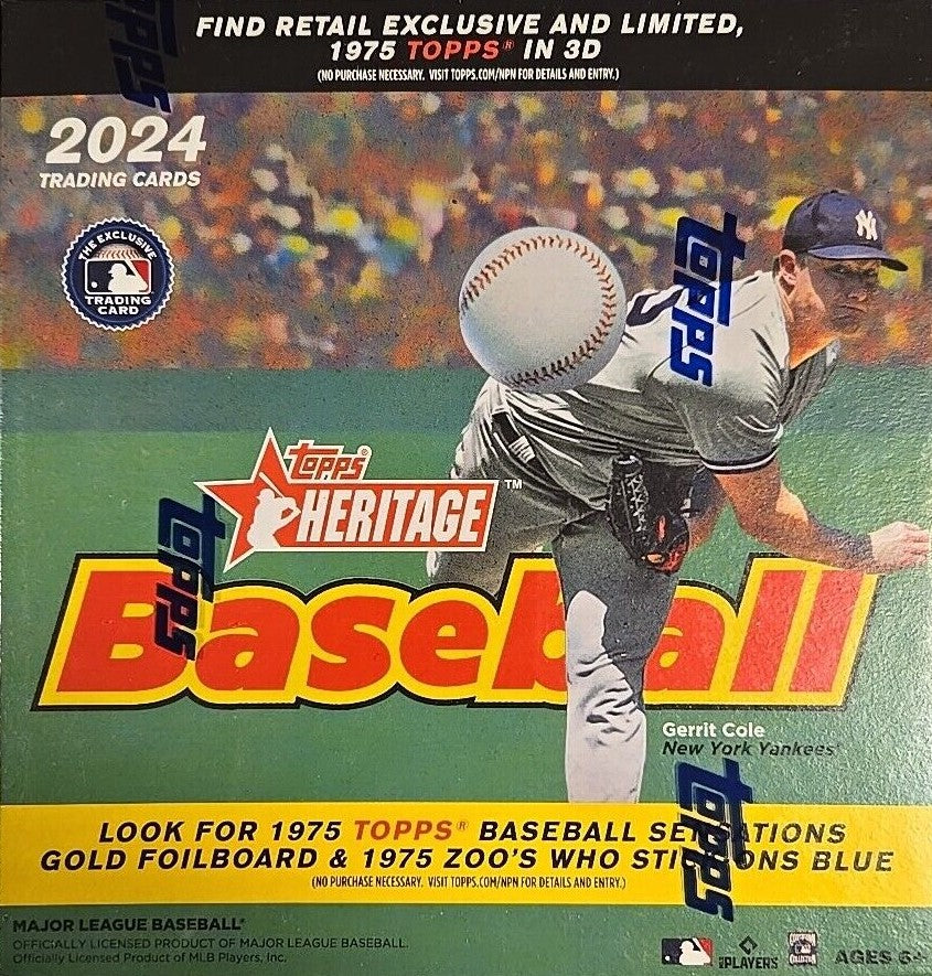 2024 Topps HERITAGE Baseball Series Factory Sealed MONSTER Box with 3 EXCLUSIVE Chrome Blue Sparkle Cards