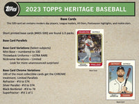 2023 Topps HERITAGE Baseball Series Factory Sealed Blaster Box
