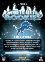 Sam LaPorta 2023 Donruss Football Series Mint Short Print WHITE HOT ROOKIES Rookie Insert Card #WHR-6