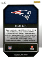 Drake Maye 2024 Panini Prizm Emergent Series Mint Rookie Year Insert Card #4
