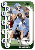 Drake Maye 2024 Panini Score Protential Series Mint Rookie Year Insert Card #2