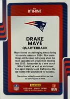 Drake Maye 2025 Panini Donruss Threads Series Mint Insert Card #DTH-DME Featuring an Authentic Dark Blue Jersey Swatch