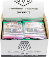 2022 Panini MOSAIC Football Series Cello Fat 12 Pack Box (180 Cards) with 48 Parallels Per Box including 36 EXCLUSIVE CAMO PINK Parallels Per Box Plus Possible Autographs and Memorabilia Cards
