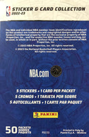 2022 2023 Panini NBA Basketball Sticker Collection Unopened Box 50 Packs 250 Stickers 50 Cards