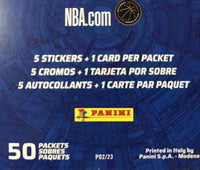 2022 2023 Panini NBA Basketball Sticker Collection Unopened Box 50 Packs 250 Stickers 50 Cards