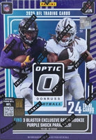 2025 Panini Donruss OPTIC Football Series Blaster Box with 3 EXCLUSIVE Rated Rookies Purple Shock Parallels and Chance for Ultra Rare Downtown Inserts PLUS
