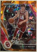 Austin Reaves 2021 2022 Panini Prizm Draft Picks Series Mint Rookie Card #49 Orange Cracked Ice Version