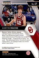 Austin Reaves 2021 2022 Panini Prizm Draft Picks Series Mint Rookie Card #49