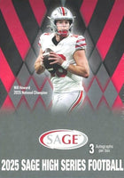 2025 Sage Football Draft Picks HIGH Series Blaster Box of Packs with 3 GUARANTEED AUTOGRAPHS and Rookie Cards Possibly PATRICK MAHOMES, Carson Beck, Drew Allar, Cam Ward and Many Others