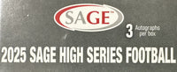 2025 Sage Football Draft Picks HIGH Series Blaster Box of Packs with 3 GUARANTEED AUTOGRAPHS and Rookie Cards Possibly PATRICK MAHOMES, Carson Beck, Drew Allar, Cam Ward and Many Others