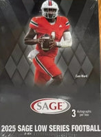 2025 Sage Football Draft Picks LOW Series Blaster Box of Packs with 3 GUARANTEED AUTOGRAPHS and Rookie Cards Possibly Carson Beck, Drew Allar, Cam Ward and Many Others