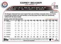 Corey Seager 2022 Topps Update Series Mint Card #US200