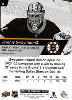Jeremy Swayman 2021 2022 Upper Deck NHL Star Rookies Box Set Card #3
