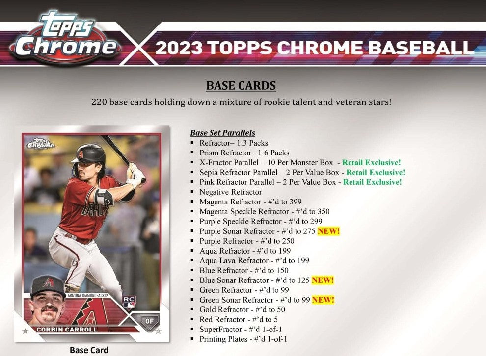 2023 Topps CHROME Baseball Series Blaster Box with EXCLUSIVE Sepia