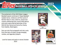 2023 Topps Baseball UPDATE Series Factory Sealed Blaster Box with 3 Blaster Exclusive Base Card Parallels