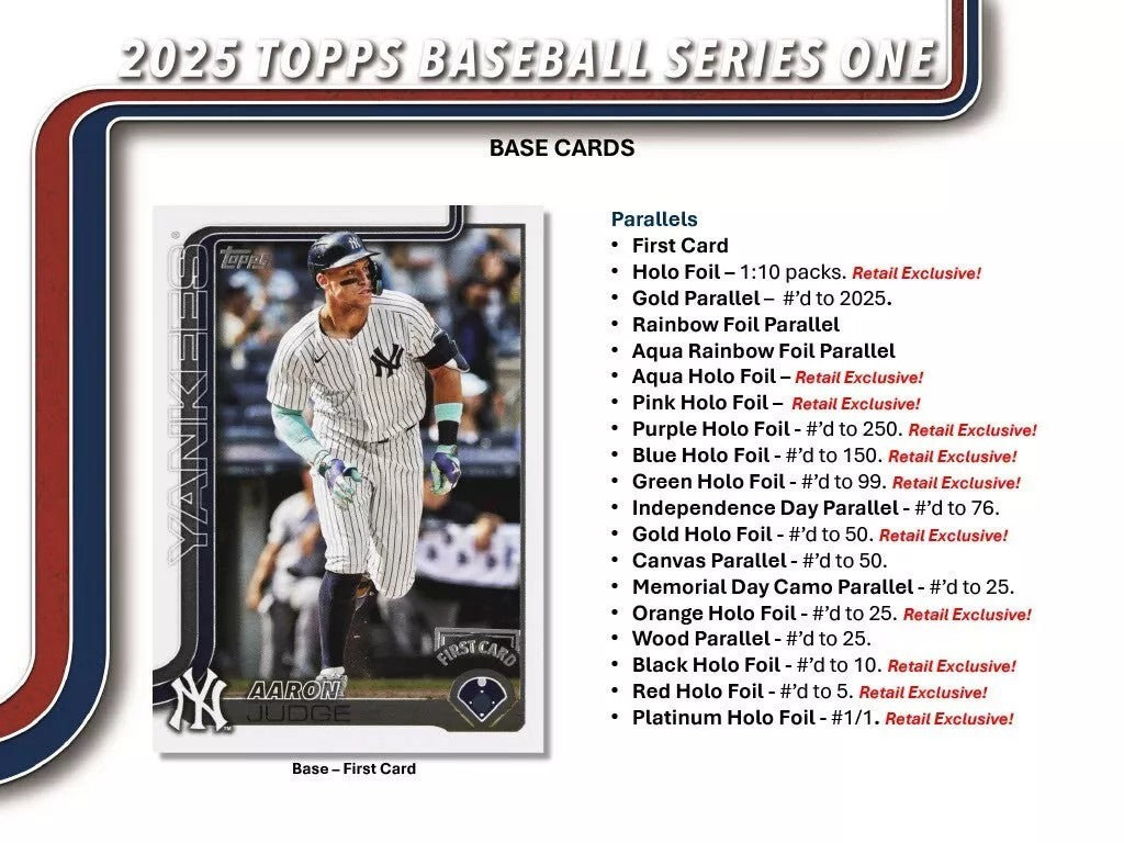 2025 Topps Baseball Series 1 Factory Sealed RETAIL 20 Pack Box 