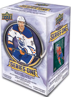2025 2026 Upper Deck Series One Hockey Unopened Blaster Box of Packs with a Young Guns Rookie Card and Green Dazzler Card Plus