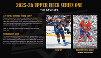 2025 2026 Upper Deck Series One Hockey Unopened Blaster Box of Packs with a Young Guns Rookie Card and Green Dazzler Card Plus