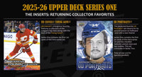 2025 2026 Upper Deck Series One Hockey Unopened Blaster Box of Packs with a Young Guns Rookie Card and Green Dazzler Card Plus