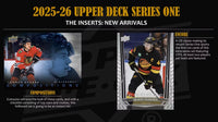 2025 2026 Upper Deck Series One Hockey Unopened Blaster Box of Packs with a Young Guns Rookie Card and Green Dazzler Card Plus