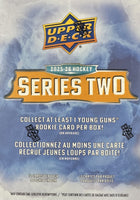 2025 2026 Upper Deck Series 2 Hockey Unopened Blaster Box of Packs with a Young Guns Rookie Card and Green Dazzler Card Plus