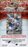 2024 2025 Upper Deck Hockey 2nd Series Blaster Box of Packs with Chance for Macklin Celebrini and Matvei Michkov Young Guns Rookie Cards and a Green Dazzlers Insert Card Plus