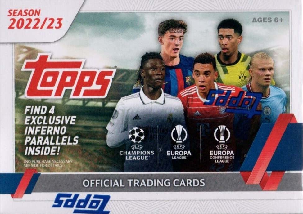 2022 2023 Topps UEFA Champions League Soccer Collection Factory Sealed  Blaster Box with 4 EXCLUSIVE INFERNO Parallels