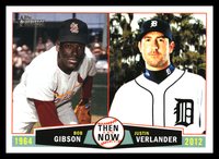 Bob Gibson and Justin Verlander 2013 Topps Heritage Then & Now Series Mint Card #TN-GV