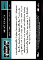 Heliot Ramos 2022 Topps Chrome Update Generation Now Series Mint Rookie Card #GNC18