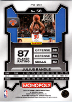 Julius Randle 2023 2024 Panini Prizm Monopoly Purple Wave Series Mint Card #58
