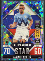 Jasmin Kurtic 2022 2023 Topps Match Attax International Star Blue Cracked Ice Series Mint Card #IS 67