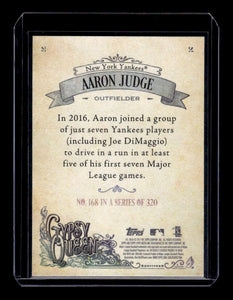 Aaron Judge 2017 Topps Gypsy Queen Series Mint Rookie Card #168