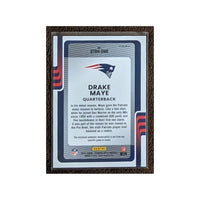 Drake Maye 2025 Panini Donruss Threads Blue Hyper Prizm Series Mint Insert Card #DTBH-DME Featuring an Authentic White Jersey Swatch