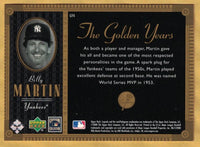 Billy Martin 2000 Upper Deck Yankee Legends The Golden Years Series Mint Card #GY4